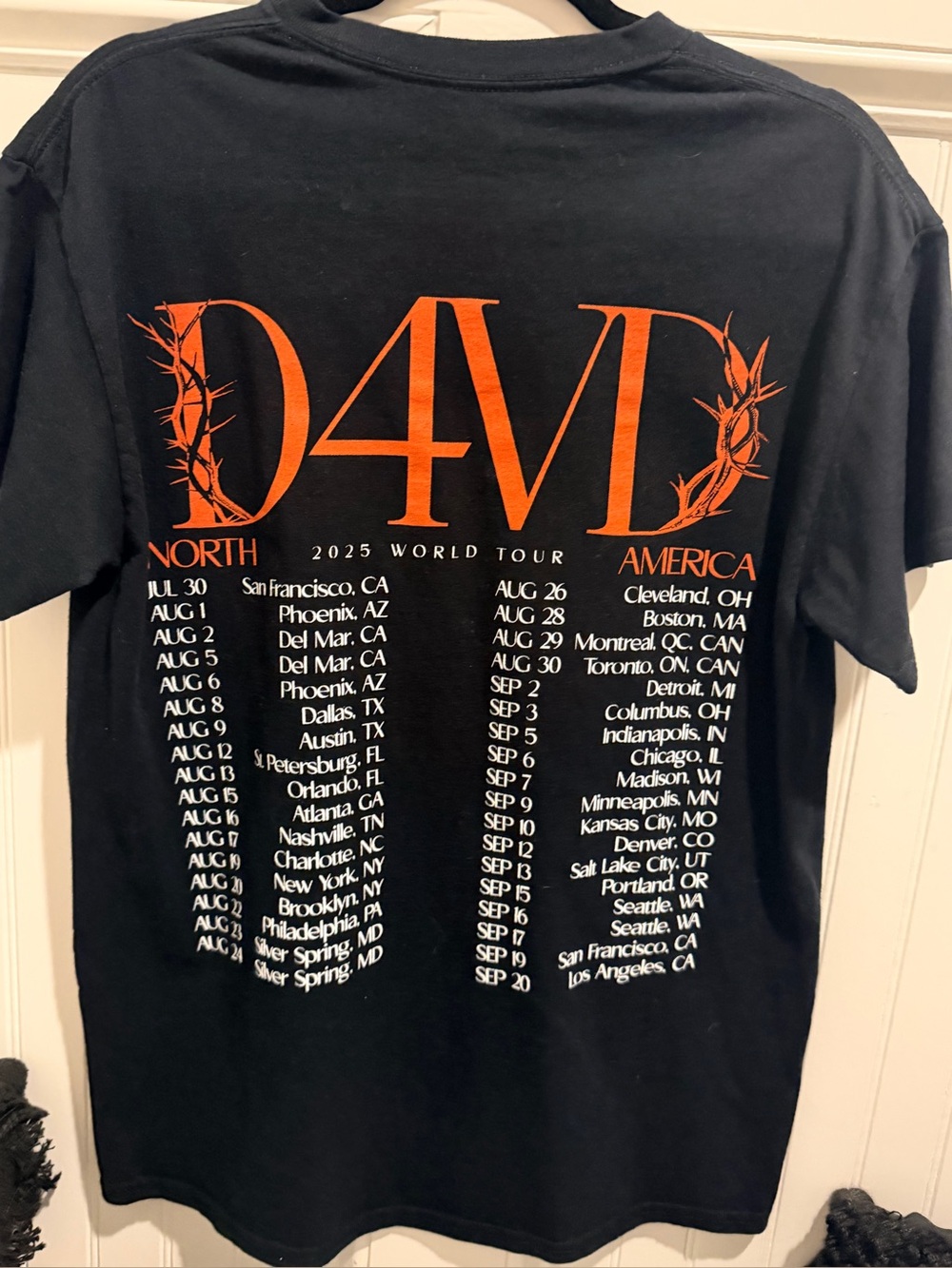 D4VD 2025 Tour Black Graphic Tee